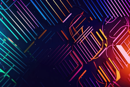 Abstract Futuristic Metallic Multicolored Background. Generative AIの素材