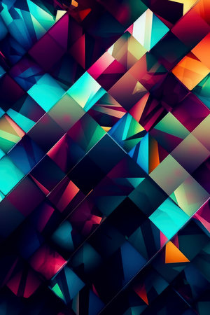 Abstract Futuristic Metallic Multicolored Background. Generative AIの素材