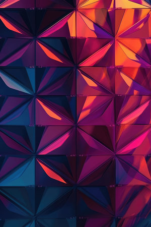 Abstract Futuristic Metallic Multicolored Background. Generative AIの素材