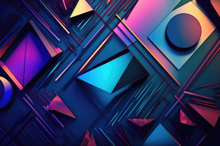 Abstract Futuristic Metallic Multicolored Background. Generative AIの素材