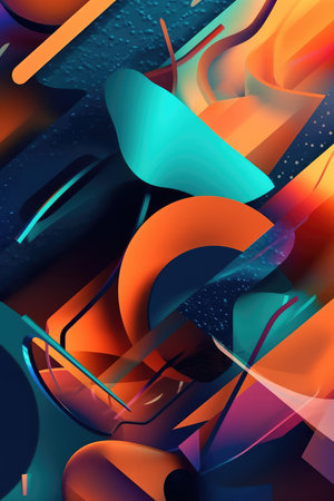 Abstract Futuristic Metallic Multicolored Background. Generative AIの素材