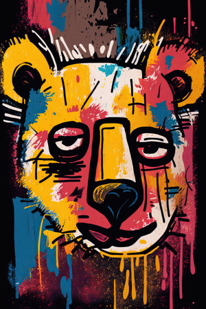 African ethnic illustration of koala made with colorful brush strokes. Generative AIの素材