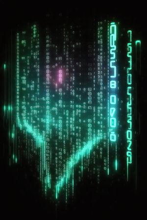 Background of binary code symbols showing programming codes. Generative AIの素材