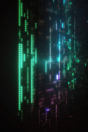 Background of binary code symbols showing programming codes. Generative AIの素材