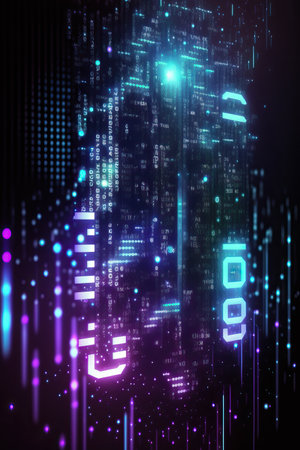 Background of binary code symbols showing programming codes. Generative AIの素材