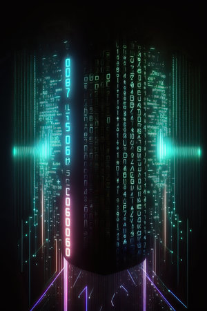 Background of binary code symbols showing programming codes. Generative AIの素材