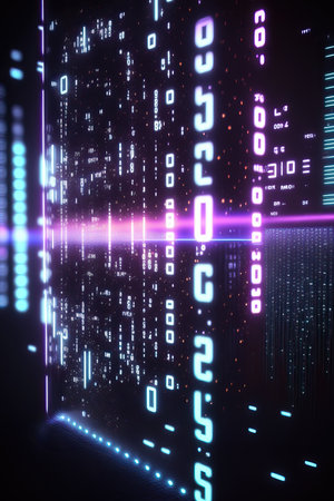 Background of binary code symbols showing programming codes. Generative AIの素材