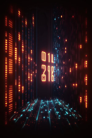 Background of binary code symbols showing programming codes. Generative AIの素材