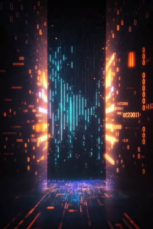 Background of binary code symbols showing programming codes. Generative AIの素材