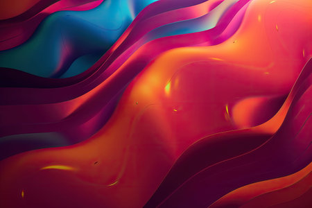 Abstract colorful Metallic Wavy Background. Generative AIの素材
