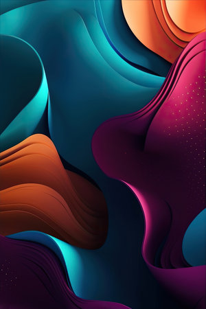 Abstract colorful Metallic Wavy Background. Generative AIの素材