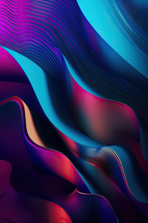 Abstract colorful Metallic Wavy Background. Generative AIの素材