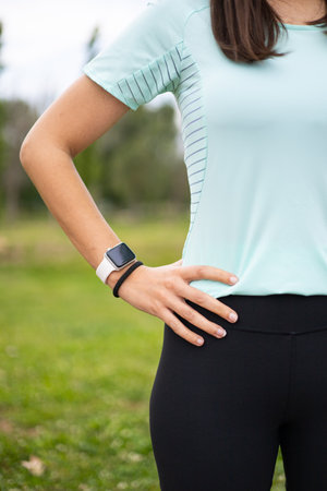 Female athlete exercising. Running, wellness, workout, health and active lifestyle.の写真素材