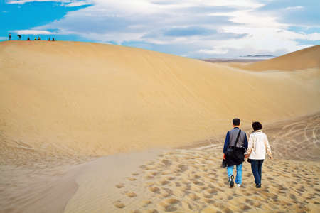 In Oct. 2010, my whole family drove to the largest desert in China. Explore the desert and enjoy the fun.の写真素材