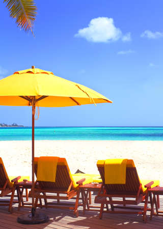 Landscape photo of Coast beach sleeping chair in Maldive beach front villa