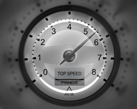Tachometer white 3D render ( high resolution )の写真素材