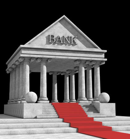 Classic Antique Building 3d background isolated on black High resolution 3D imageの写真素材