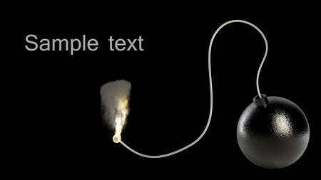 Cannonball bomb isolated on black background High resolution 3Dの写真素材