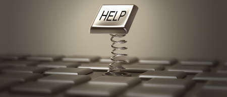"Help" Button High resolution. 3D imageの写真素材