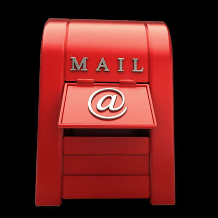 Postbox isolated on black  background 3d illustrationの写真素材