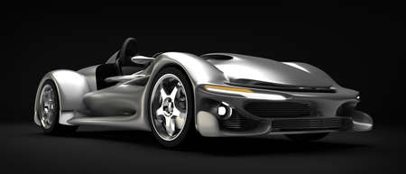 Sports car road-star isolated on black 3d render
