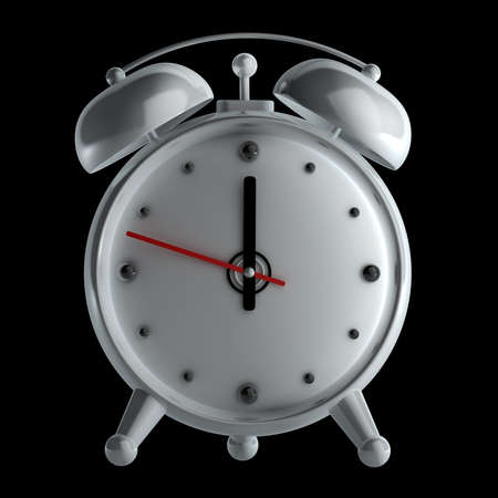 alarm clock isolated on black background High reolution 3d