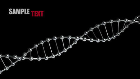 model of twisted chrome metal DNA chain isolated on black background High resolution 3d render の写真素材