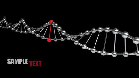 model of twisted chrome metal DNA chain isolated on black background High resolution 3d render の写真素材