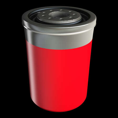 Car engine oil filter isolated on black background high resolution 3d illustrationの写真素材