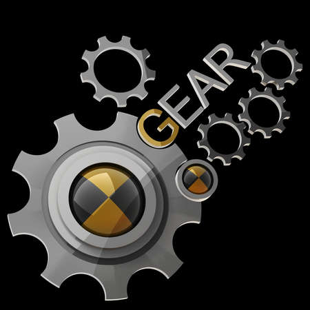 gear wheels isolated on black background 3d render の写真素材