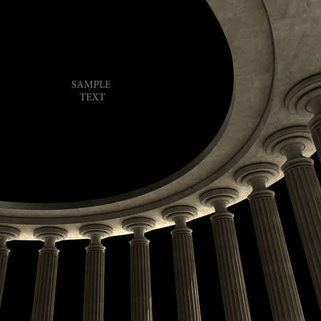 Old columns is ancient style. High resolution Realistic 3D illustration sepia toned の写真素材