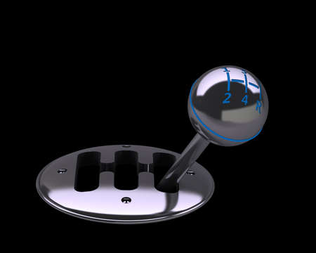3d render of car shift gear on black background 3d High resolution. の写真素材