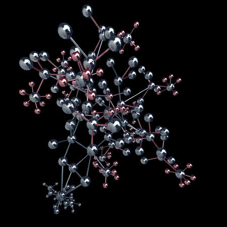 abstract background. silver glossy molecules structure High resolution 3d render の写真素材