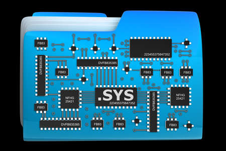 folder Computer microchip isolated on black background High resolution 
