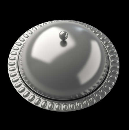 Restaurant cloche isolated on black background 3d renderの写真素材