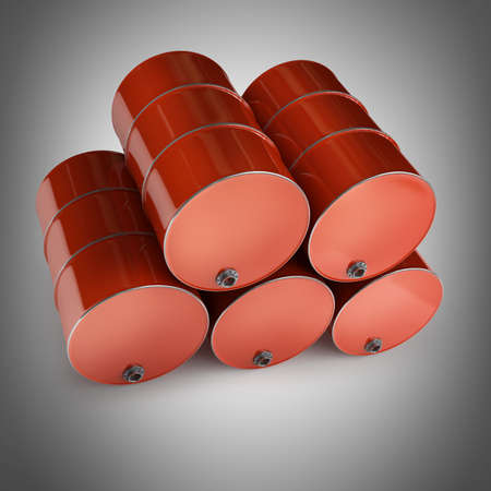red FUEL barrels High resolutionの写真素材