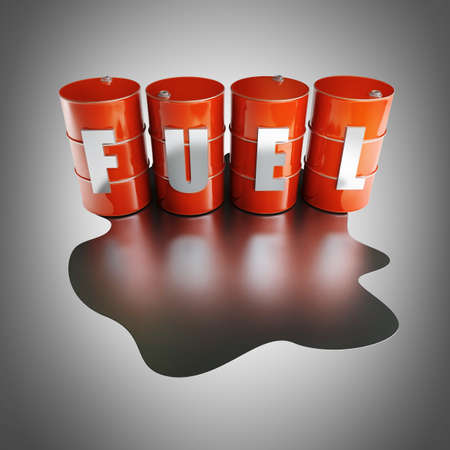 red FUEL barrels High resolution  3D の写真素材