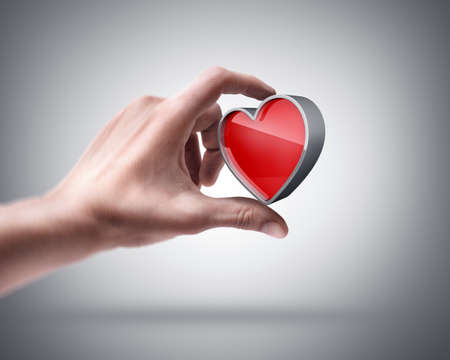 Man's hand holding card signの写真素材