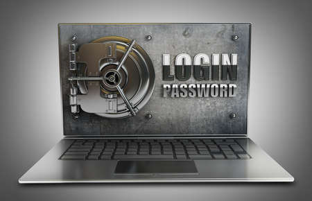 Abstract laptop safe (concept) High resolution 3d render 