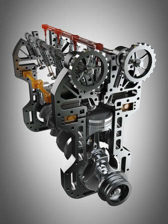 Car engine. Concept of modern car engine. High resolution 3d render 
