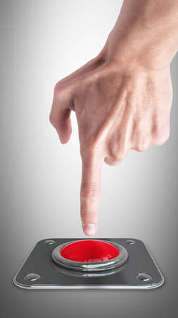 hand press on big Red button