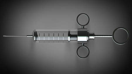 Metal glass syringe vintage  High resolution 3d render の写真素材