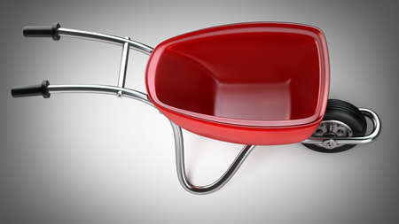 Red wheelbarrow 3d illustration. high resolution の写真素材