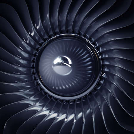 close up Jet engine front view. High resolution. 3D image の写真素材