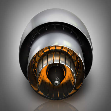 Jet engine inside. High resolution. 3D image 
