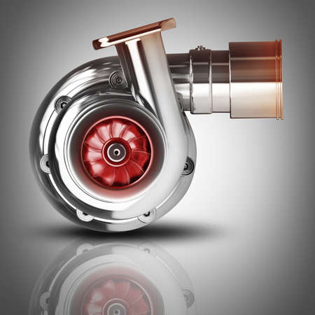 Steel turbocharger. High resolution 3d render の写真素材