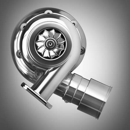 Steel turbocharger. High resolution 3d render の写真素材