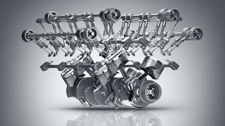V8 Car engine. Concept of modern car engine. High resolution 3d render 