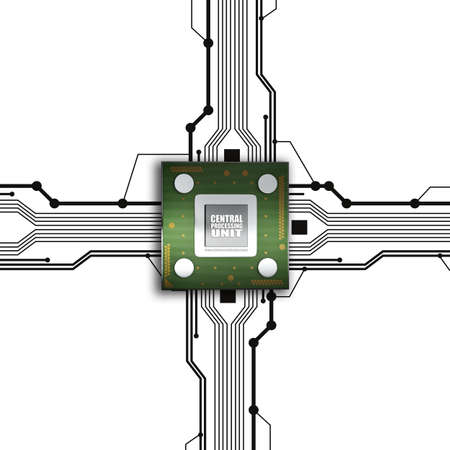 Processor unit CPU isolated on white background High resolution 3d 