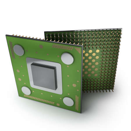 Processor unit CPU isolated on white background High resolution 3d 